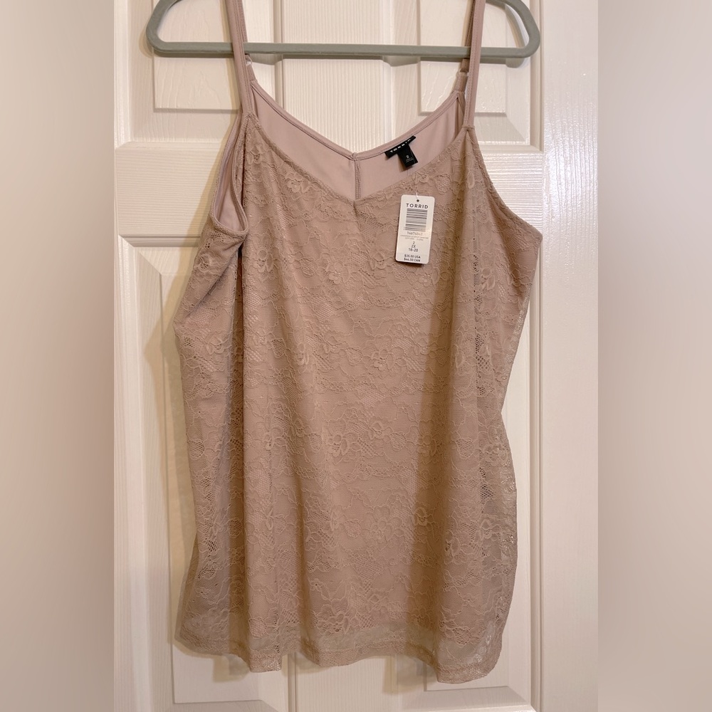 NWT Torrid Cream Lace Swing Cami 2X